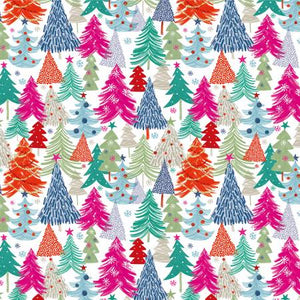 Craft Cotton Company - Colorful Christmas - Trees - 1/2 YARD CUT