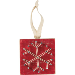 Red Snowflake String Ornament