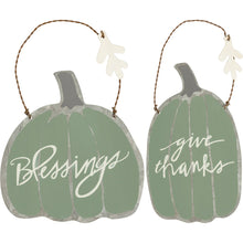 Load image into Gallery viewer, Give Thanks &amp; Blessed Pumpkin Hanging Decor
