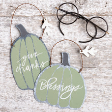 Load image into Gallery viewer, Give Thanks &amp; Blessed Pumpkin Hanging Decor
