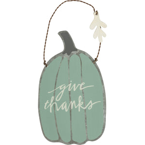 Give Thanks & Blessed Pumpkin Hanging Decor