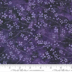 Moda Fabrics - Bossa Nova Batiks - Grape Floral - 1/2 YARD CUT