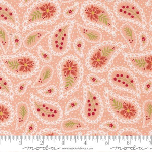 Moda Fabrics - Joyful Joyful - Festive Paisley Blush - 1/2 YARD CUT