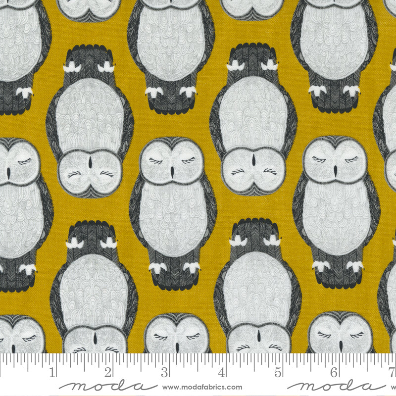 Moda Fabrics - Nocturnal Gold Owls - 1/2 YARD CUT