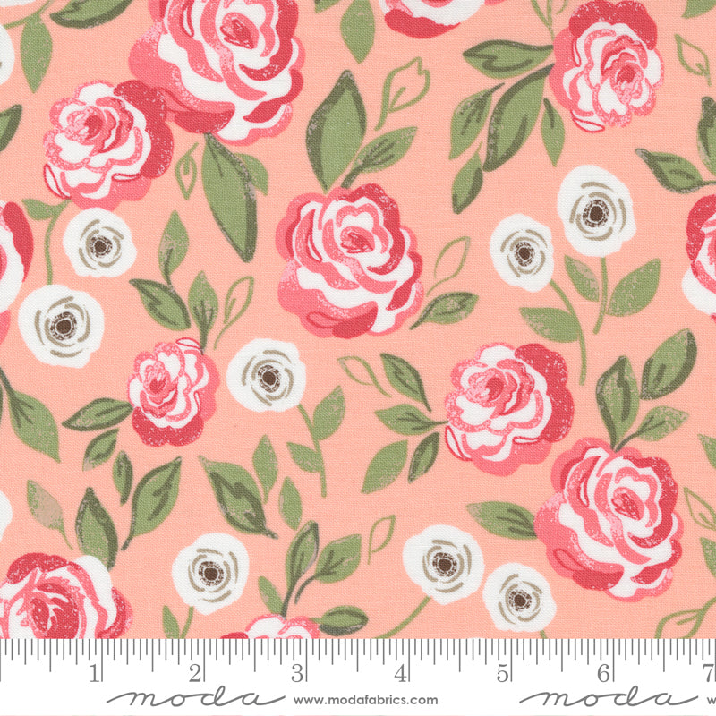 Moda Fabrics - Love Note - Sweet Pink Roses - 1/2 YARD CUT