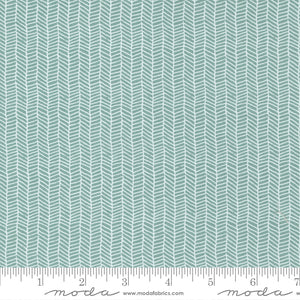 Moda Fabrics - Love Note - Dusty Sky Herringbone Stripe - 1/2 YARD CUT