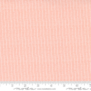 Moda Fabrics - Love Note - Sweet Pink Herringbone Stripe - 1/2 YARD CUT