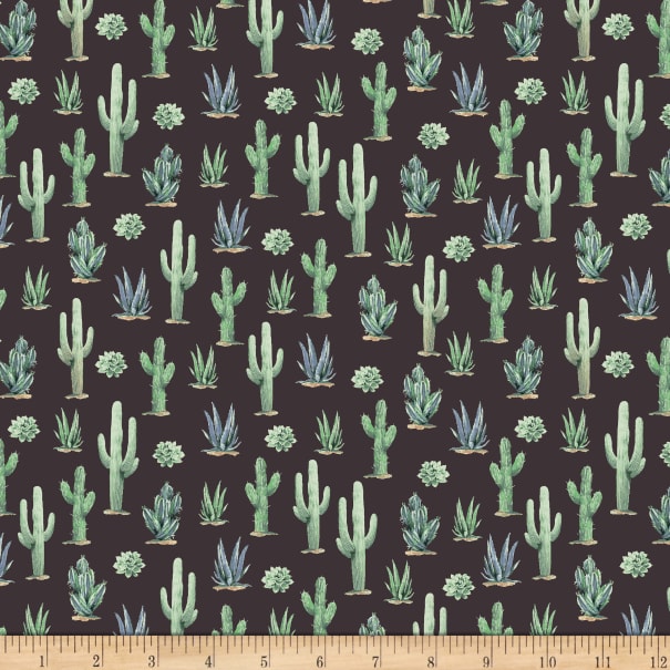 Windham Fabrics - Desert Cowboy - Cactus Black - 1/2 YARD CUT