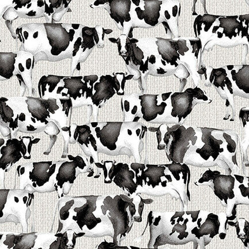 Studio E - Buttermilk Farmstead - Cows - 1/2 YARD CUT