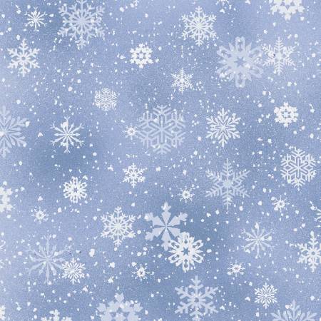 Elizabeth's Studio -Snowflakes Silver - 1/2 YARD CUT