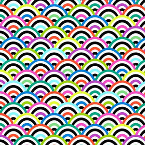 Studio E - Black & White with a Touch of Bright - Rainbows - 1/2 YARD CUT