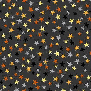 Studio E - Midnight Magic Charcoal Stars - 1/2 YARD CUT