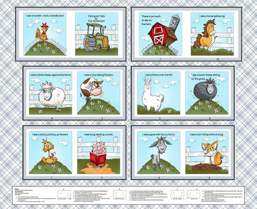 Studio E - Farmyard Tails - Cloth Book Panel