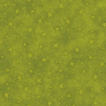 Henry Glass & Co - Lime Stars - 1/2 YARD CUT