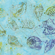 Load image into Gallery viewer, Benartex Batiks - Sea Shells Light Aqua - 1/2 YARD CUT
