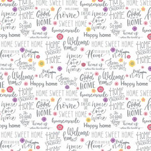 Contempo - Home Sweet Words - 1/2 yard cut