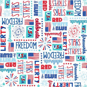 Henry Glass & Co - Great American Summer - Words - 1/2 YARD CUT