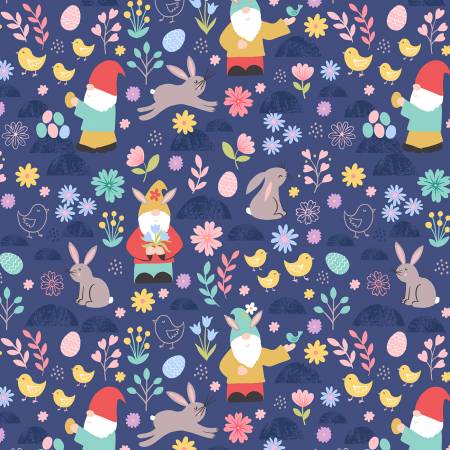 Lewis & Irene - Spring Gnomes - 1/2 YARD CUT