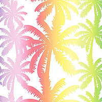 Kanvas - Breezy Palm Trees - White - 1/2 YARD CUT