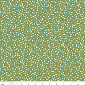 Riley Blake - Stardust - Dottiness Olive- 1/2 YARD CUT