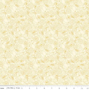 Riley Blake - Reflections - Floral Jubilee Parchment - 1/2 YARD CUT