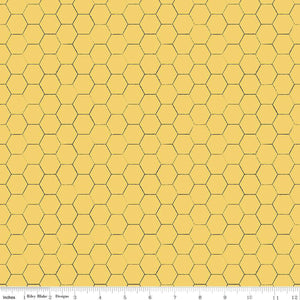 Riley Blake - Honey Bee - Honeycomb Daisy - 1/2 YARD CUT