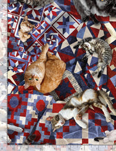 Load image into Gallery viewer, Timeless Treasures - Cats on Patriotic Quilt - 1/2 YARD CUT
