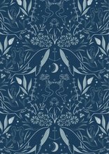 Load image into Gallery viewer, Lewis &amp; Irene - Sound of the Sea - Enchanted Ocean Midnight Blue - 1/2 YARD CUT
