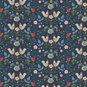 Timeless Treasures - Country Cottage - Country Roosters - 1/2 YARD CUT