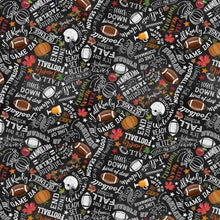 Load image into Gallery viewer, Timeless Treasures - Fall Football Chalkboard Text - 1/2 YARD CUT
