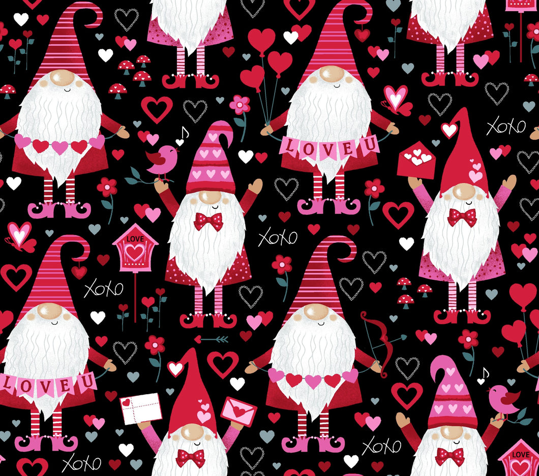 Freckle & Lollie - Love Gnomes Red - 1/2 YARD CUT