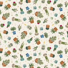 Load image into Gallery viewer, Michael Miller - Cactus Plants Cream - 1/2 YARD CUT

