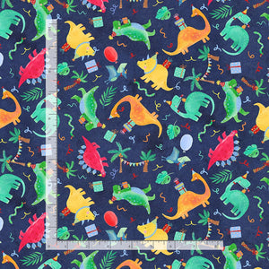 Timeless Treasures - Party Animal - Party Dinosaurs - 1/2 YARD CUT