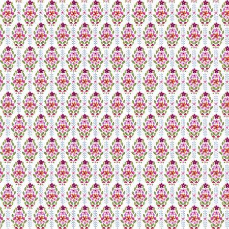 Dear Stella - No Cause for A-Llama - White Floral - 1/2 YARD CUT - Dreaming of the Sea Fabrics