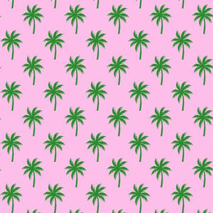 Freckle & Lollie - Surfside Palm Trees Pink - 1/2 YARD CUT