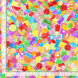 Timeless Treasures - Sugar Rush - Multi Tossed Candy - 1/2 YARD CUT