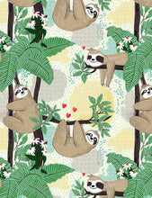 Load image into Gallery viewer, Timeless Treasures - Sloths Hanging on Branches - 1/2 YARD CUT
