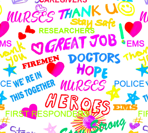 First responders doctors researchers nurses firemen firefighters heroes police EMS strong thank you sykel fabrics