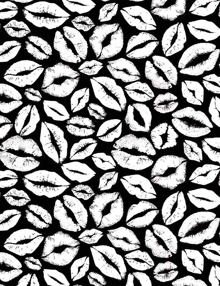 Timeless Treasures - Lips and Kisses - GLOW IN THE DARK - 1/2 YARD CUT