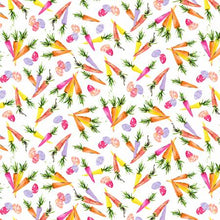 Load image into Gallery viewer, P&amp;B Textiles - Hoppy Easter - White Carrot Toss - 1/2 YARD CUT
