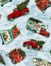 Load image into Gallery viewer, Timeless Treasures - Holiday Trucks - 1/2 YARD CUT
