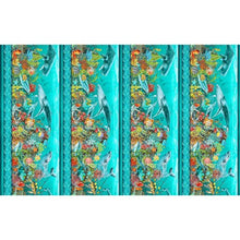 Load image into Gallery viewer, In the Beginning - Calypso - Teal Border Stripe - 1/2 YARD CUT
