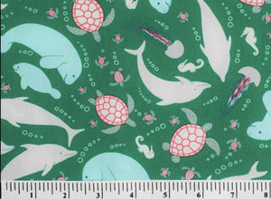Boundless Fabrics - Marin - Green - 1/2 YARD CUT - Dreaming of the Sea Fabrics
