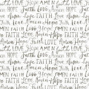 Timeless Treasures - Oh Come Let Us Adore Him - Words - 1/2 YARD CUT