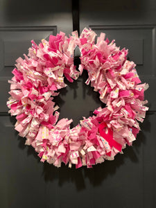 Think Pink Rag Wreath