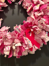 Load image into Gallery viewer, Think Pink Rag Wreath
