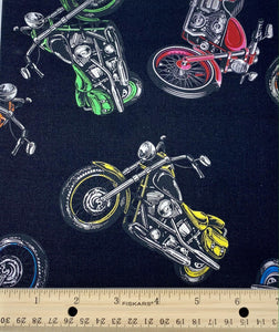 David Textiles - Coast to Coast - Motorcycles - 1/2 YARD CUT - Dreaming of the Sea Fabrics