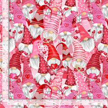 Load image into Gallery viewer, Timeless Treasures  - Gnomentine - Gnomes &amp; Hearts Valentines - 1/2 YARD CUT
