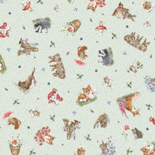 Load image into Gallery viewer, Maywood Studio - Bramble Patch - Tossed Animals Green - 1/2 YARD CUT
