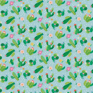 Timeless Treasures - Happy Alpaca - Cute Cactus Garden - 1/2 YARD CUT
